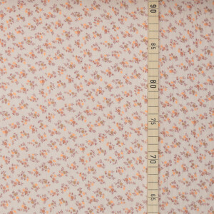 ORGANIC DOUBLE GAUZE ORANGE NEON FLOWERS