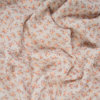 ORGANIC DOUBLE GAUZE ORANGE NEON FLOWERS