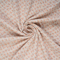 ORGANIC DOUBLE GAUZE ORANGE NEON FLOWERS