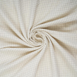 ORGANIC DOUBLE GAUZE SMALL GRID CREAM