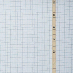 ORGANIC DOUBLE GAUZE SMALL GRID BLUE