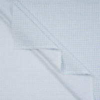 ORGANIC DOUBLE GAUZE SMALL GRID BLUE