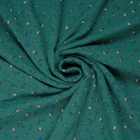 ORGANIC DOUBLE GAUZE SPRINKLE BLOSSOMS BOTTLE GREEN