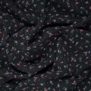 ORGANIC DOUBLE GAUZE SPRINKLE BLOSSOMS MIDNIGHT