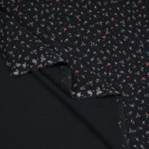 ORGANIC DOUBLE GAUZE SPRINKLE BLOSSOMS MIDNIGHT