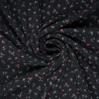 ORGANIC DOUBLE GAUZE SPRINKLE BLOSSOMS MIDNIGHT