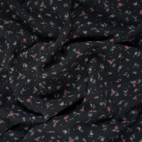 ORGANIC DOUBLE GAUZE SPRINKLE BLOSSOMS MIDNIGHT