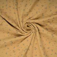 ORGANIC DOUBLE GAUZE HEDGEHOG AND FLOWERS MUSTARD