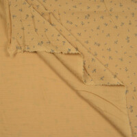 ORGANIC DOUBLE GAUZE HEDGEHOG AND FLOWERS MUSTARD