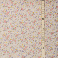 ORGANIC DOUBLE GAUZE COTTAGE BOUQUET TAUPE