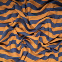 FRENCH TERRY BIG STRIPES BLUE/MUSTARD