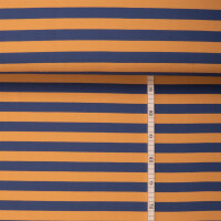 FRENCH TERRY BIG STRIPES BLUE/MUSTARD