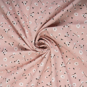 ORGANIC COTTON WHITE FLOWERS ROSE