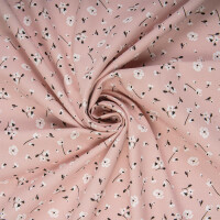 ORGANIC COTTON WHITE FLOWERS ROSE