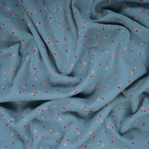 ORGANIC STRUCTURE CHECK BLOSSOM BLUE