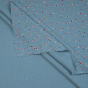ORGANIC STRUCTURE CHECK BLOSSOM BLUE