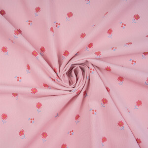 MICRO CORDUROY PINK RETRO FLOWERS