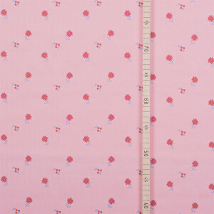 MICRO CORDUROY PINK RETRO FLOWERS