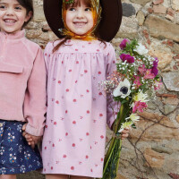 MICRO CORDUROY PINK RETRO FLOWERS
