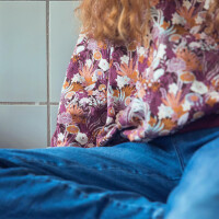 FRENCH TERRY FLOWER WEALTH NOCTURNE PURPLE