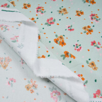 WAFFLE JERSEY FLOWERS LIGHT MINT