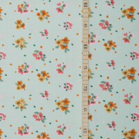 WAFFLE JERSEY FLOWERS LIGHT MINT