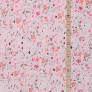 RIB JERSEY SPRING FLOWERS ROSE
