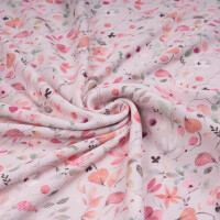 RIB JERSEY SPRING FLOWERS ROSE