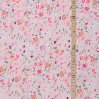 RIB JERSEY SPRING FLOWERS ROSE