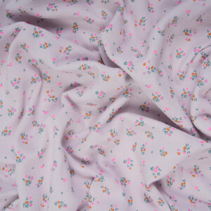 ORGANIC DOUBLE GAUZE LUMINOUS PINK BLOSSOMS