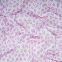 ORGANIC DOUBLE GAUZE LILAC FLOWERS OFFWHITE