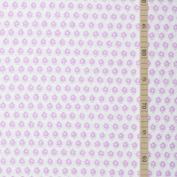 ORGANIC DOUBLE GAUZE LILAC FLOWERS OFFWHITE