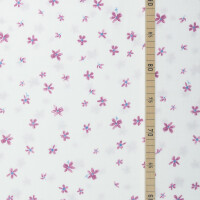 ORGANIC DOUBLE GAUZE PURPLE FLOWER WHITE