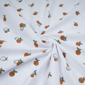 ORGANIC JERSEY LITTLE ORANGES WHITE