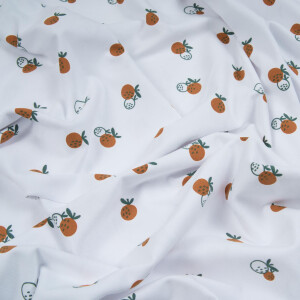 ORGANIC JERSEY LITTLE ORANGES WHITE