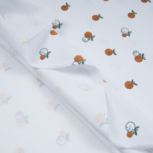 ORGANIC JERSEY LITTLE ORANGES WHITE