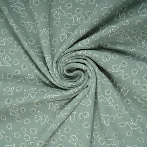 FRENCH TERRY BRUSHED BIRDS DARK MINT