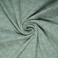 FRENCH TERRY BRUSHED BIRDS DARK MINT