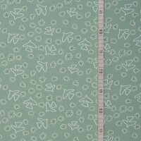 FRENCH TERRY BRUSHED BIRDS DARK MINT