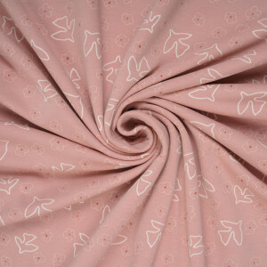 FRENCH TERRY BRUSHED BIRDS PRIMROSE