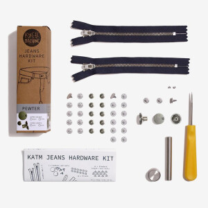 JEANS HARDWARE KIT PEWTER/NAVY