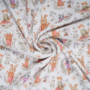 RIB JERSEY RABBIT AND FRIENDS OFFWHITE