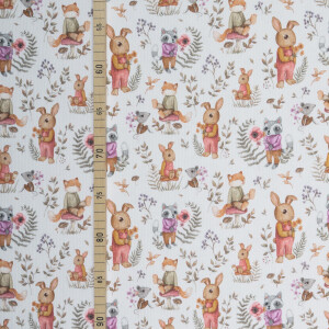 RIB JERSEY RABBIT AND FRIENDS OFFWHITE