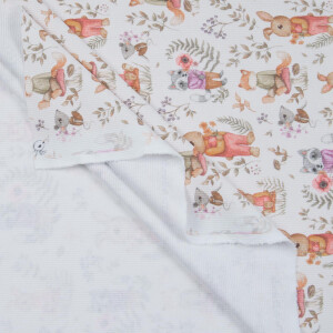 RIB JERSEY RABBIT AND FRIENDS OFFWHITE