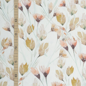 CANVAS AQUARELL FLOWERS CREAM