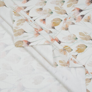 CANVAS AQUARELL FLOWERS CREAM