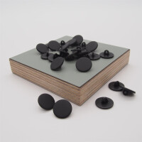 METALL BUTTON MATT BLACK 15 mm