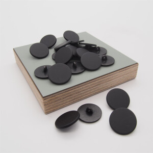 METALL BUTTON MATT BLACK 20 mm