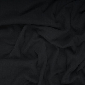 DOUBLE GAUZE LINEN OPTIC SOLID BLACK