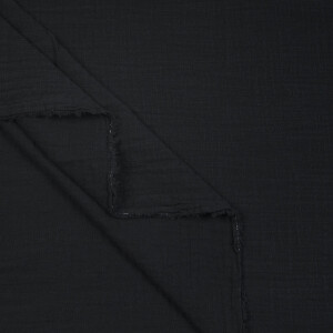 DOUBLE GAUZE LINEN OPTIC SOLID BLACK